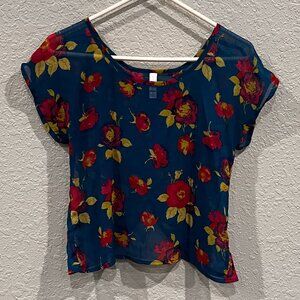 Xhilaration Sheer Floral Blouse | Size XS